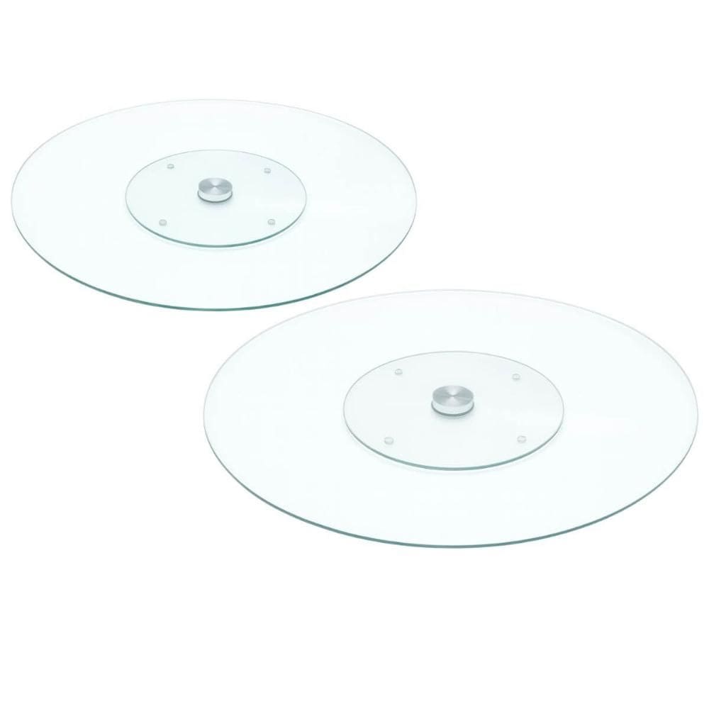 2 Centro de Mesa Giratório 30cm e 45cm Wolff Vidro Temperado Incolor Mesa Posta Refeição
