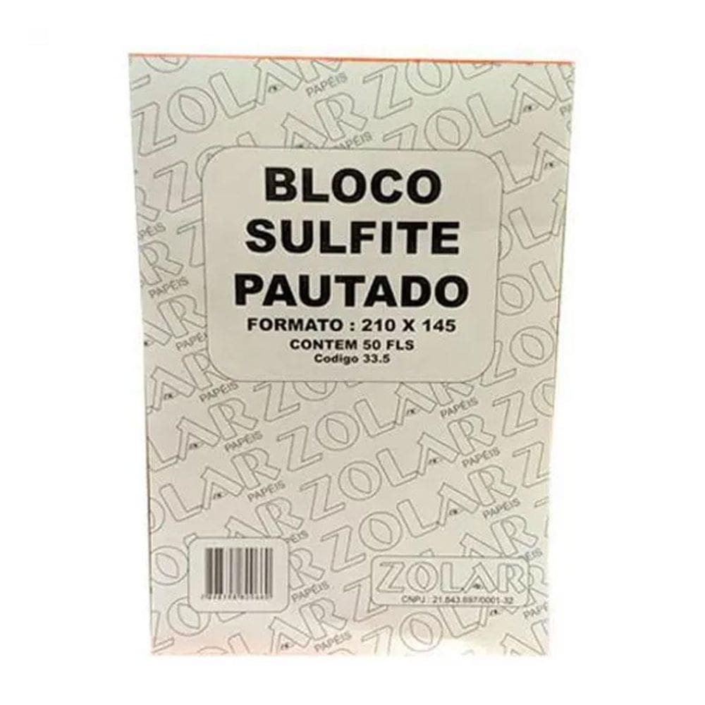 Bloco memo A5 pautado c/ 50 fls Zolar Papéis