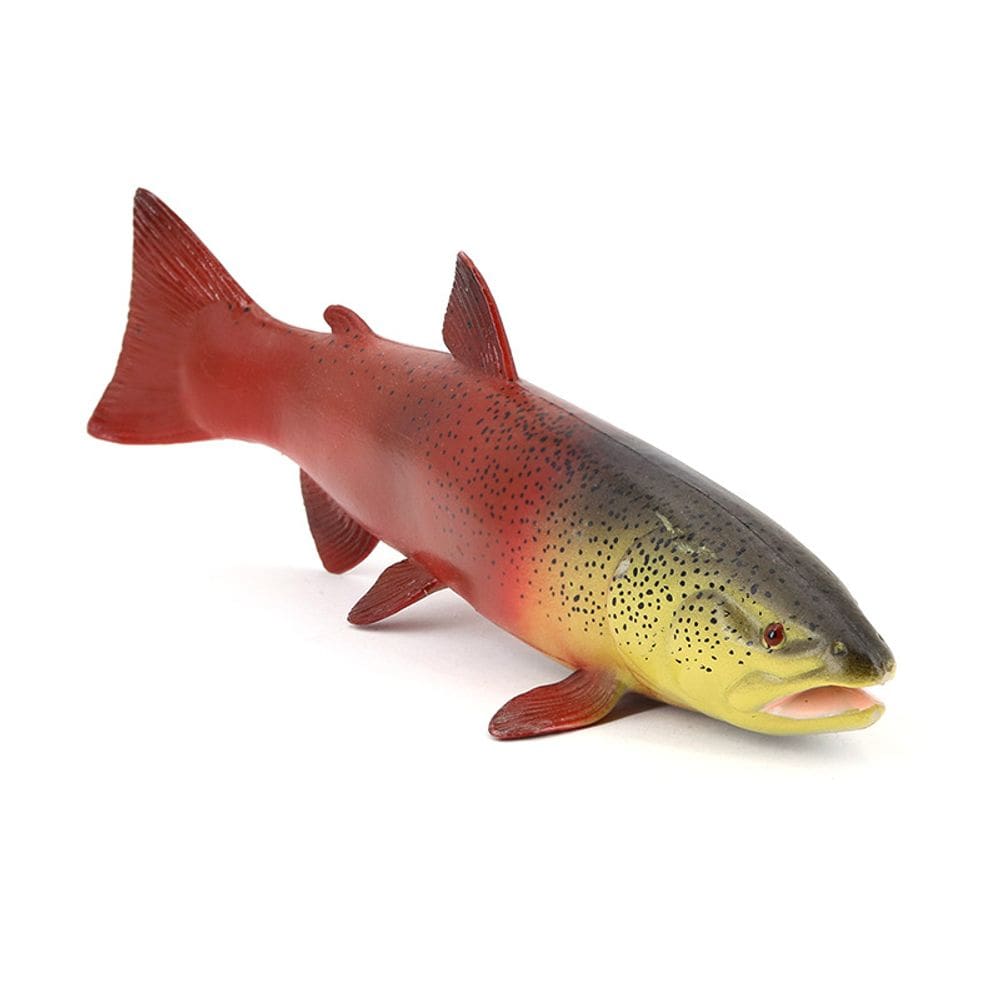 Estatueta de peixe realista de truta em PVC Rainbow Ocean Life 17 cm