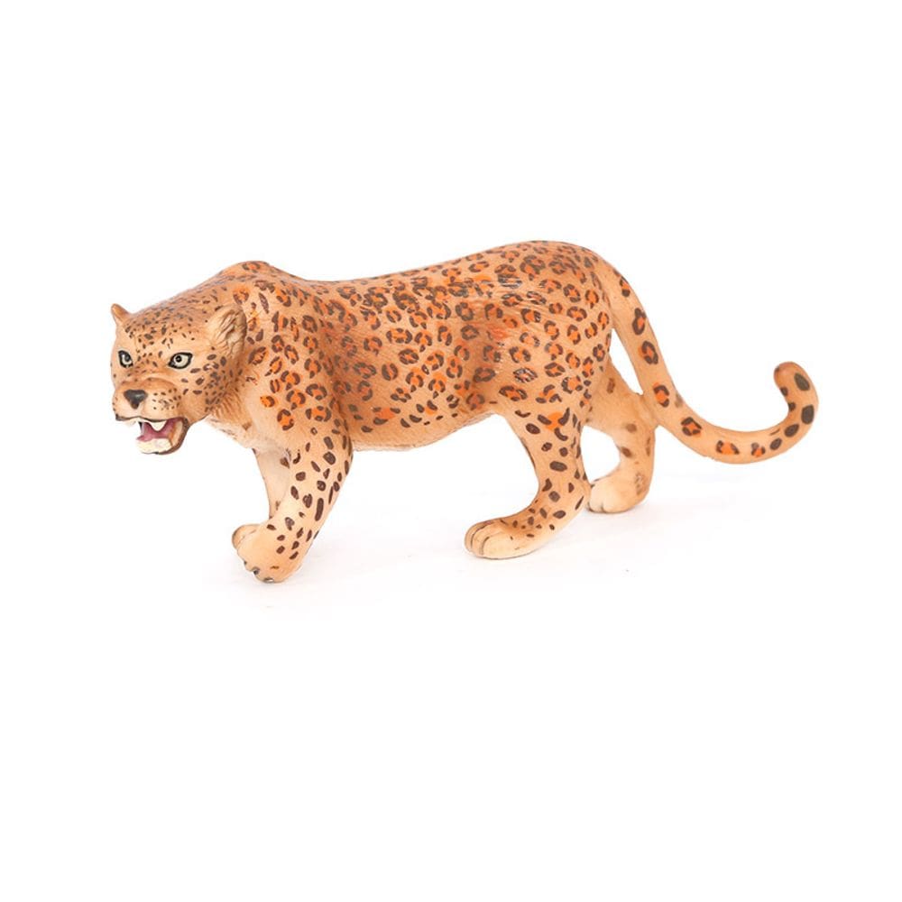 Estatueta realista de animal selvagem de PVC de leopardo para crianças de 3 anos ou mais