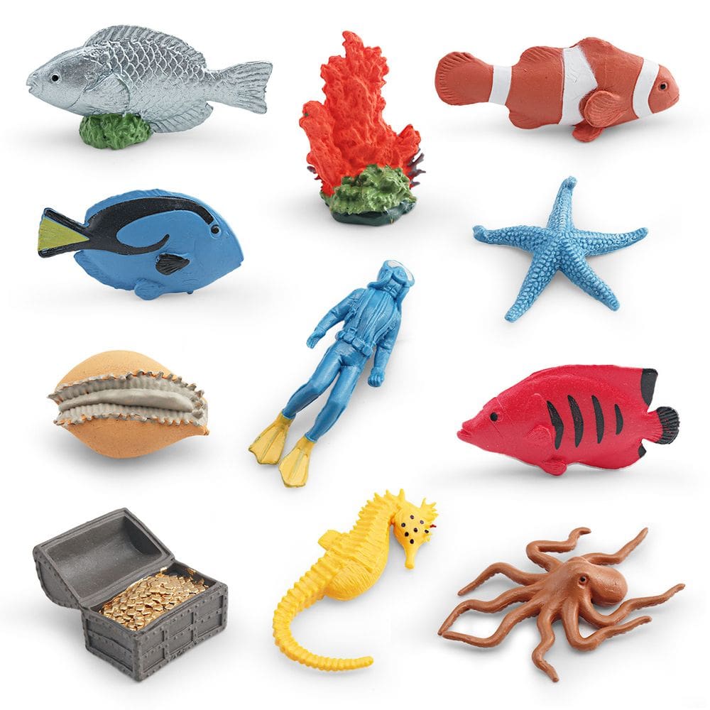 Conjunto de figuras de animais oceânicos, 11 peças de brinquedos infantis realistas de PVC