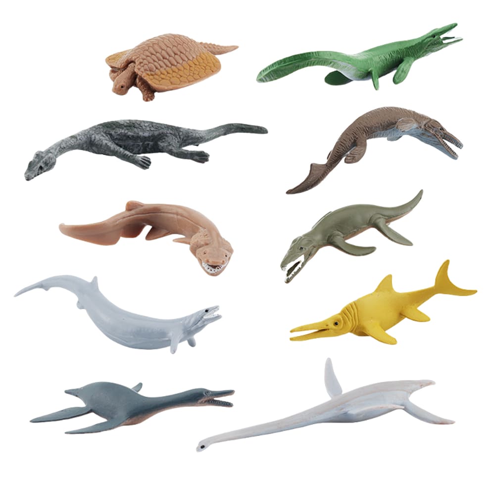 Conjunto de bonecos de répteis marinhos pré-históricos, 10 unidades para crianças e colecionadores