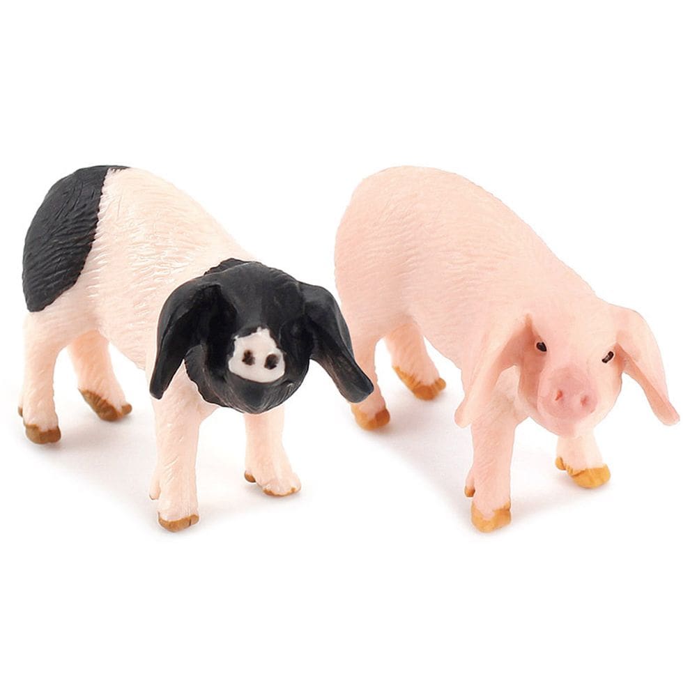Conjunto de estatuetas de leitões em miniatura realistas de PVC para bebês de porco x2
