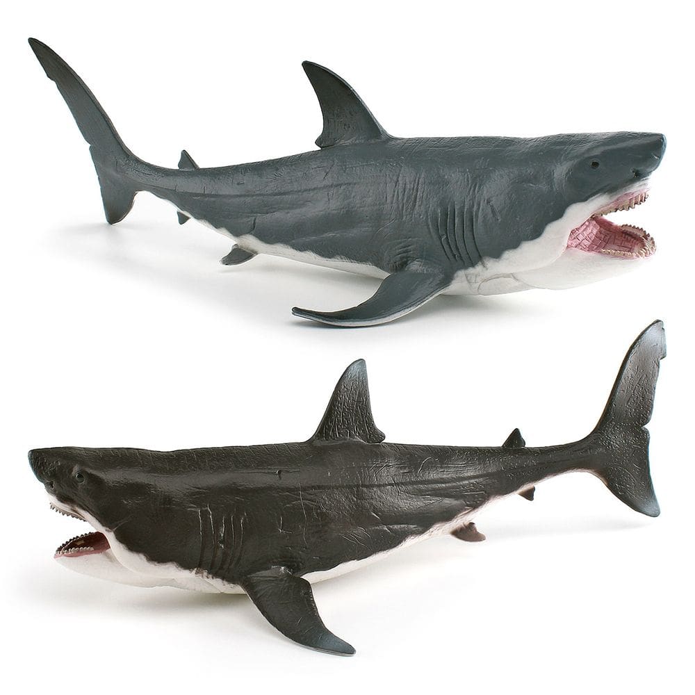Conjunto de modelos Shark Great White Shark e Mako Shark PVC 27cm