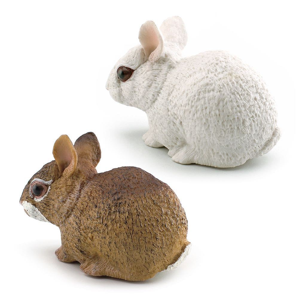 Conjunto de estatuetas de coelho em miniatura Desert Cottontail e Wild Bunny