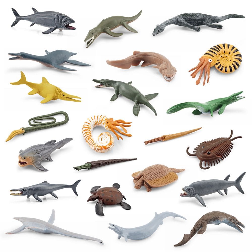 Conjunto de figuras da vida marinha Ancient Ocean Creatures, 22 unidades de PVC