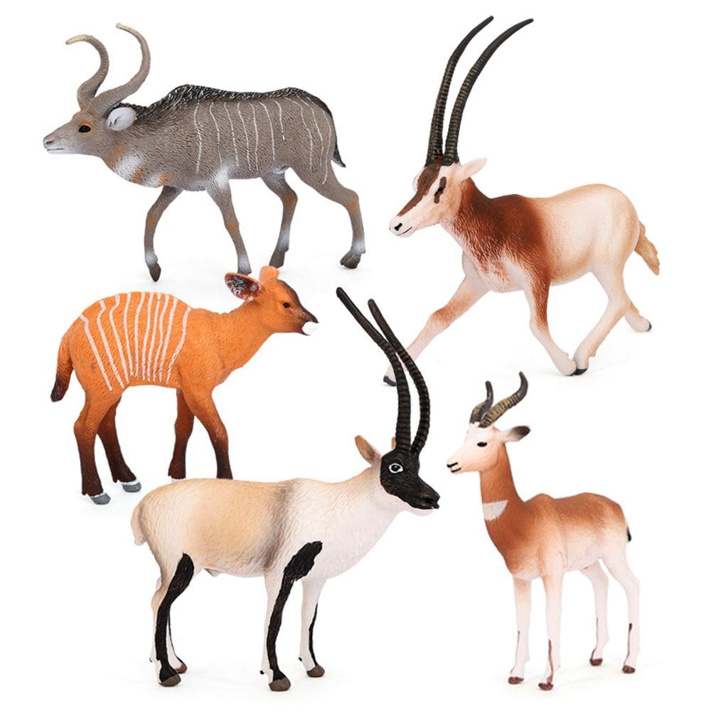 Conjunto de estatuetas Wild Antelope and Goat, 5 unidades - modelos de PVC
