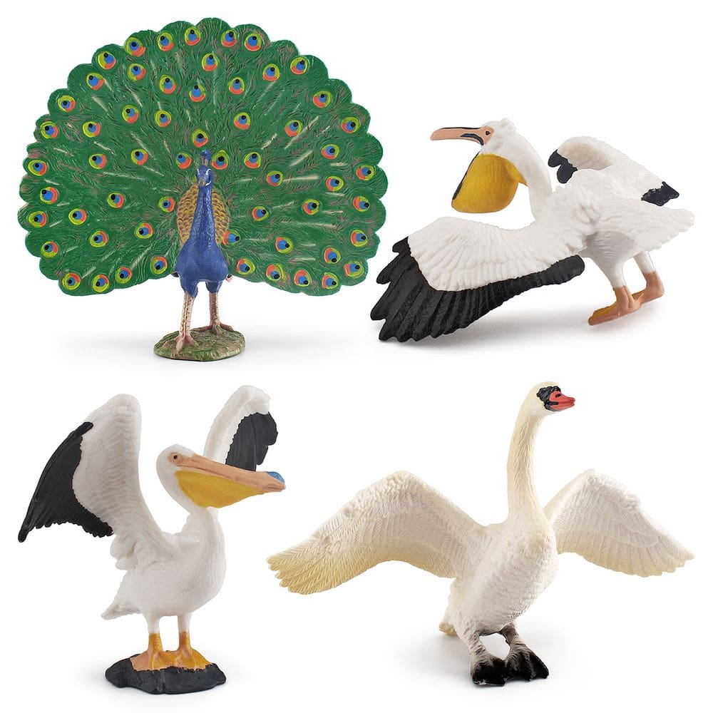 Conjunto de estatuetas Wildlife Bird, 4 peças, brinquedo infantil realista em PVC