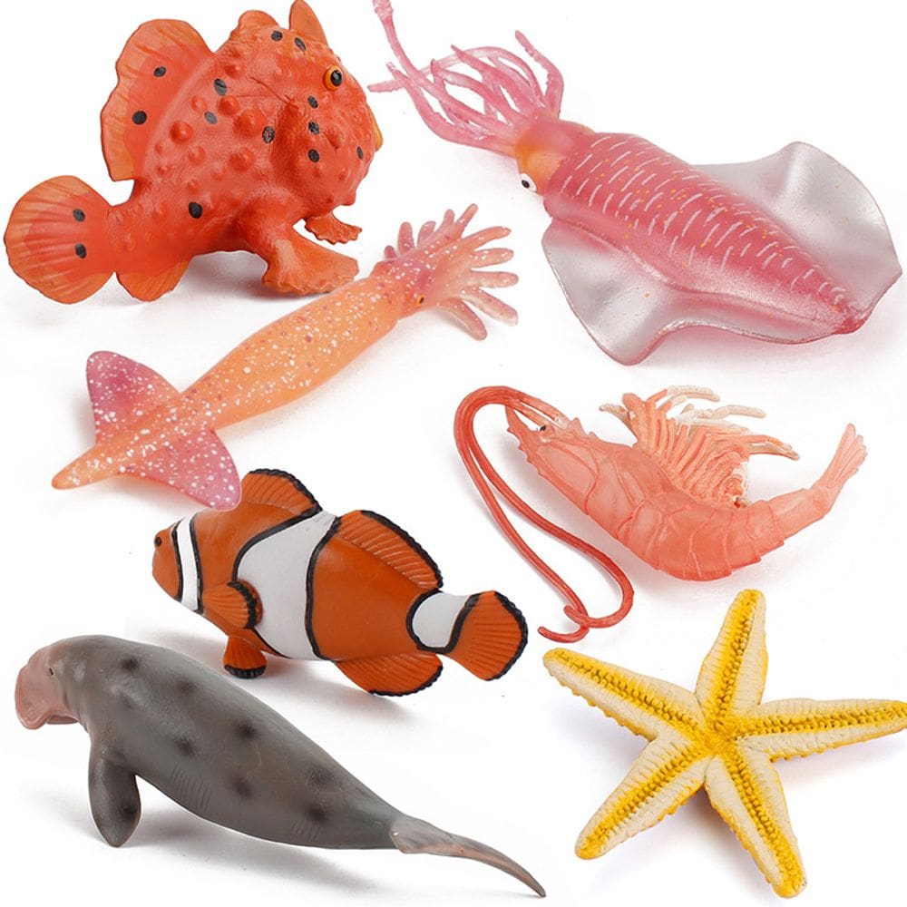 Conjunto de figuras da vida marinha, 7 peças realistas de PVC, animais marinhos para crianças
