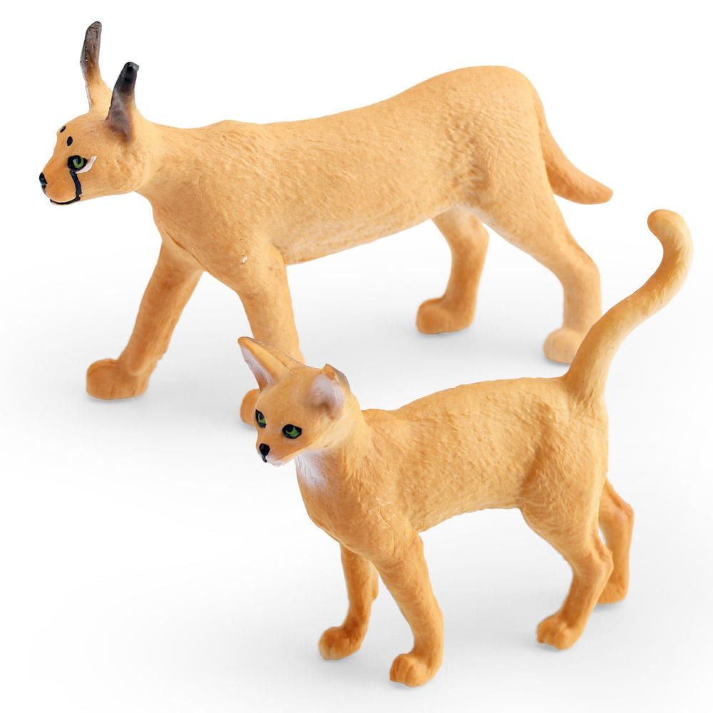 Figura de brinquedo Wild Cat Caracal e PVC Abissínio para crianças com mais de 3 anos