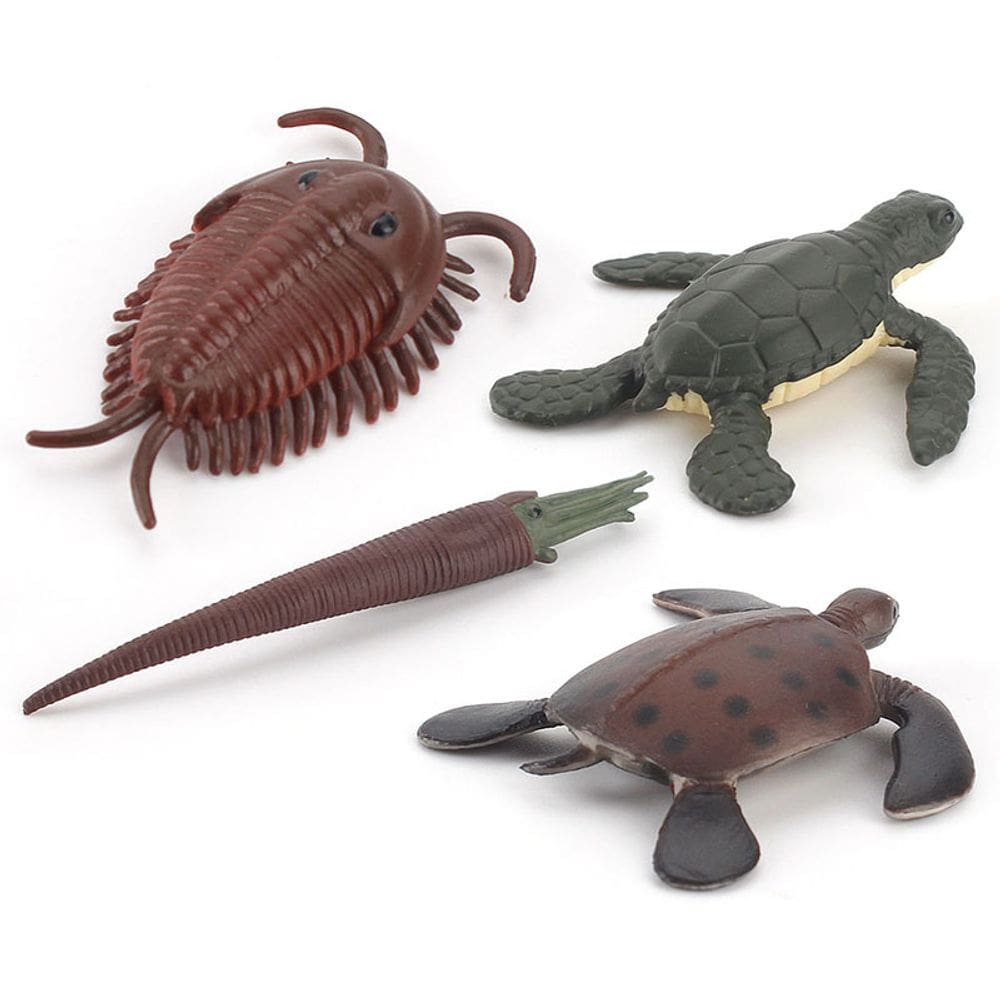 Conjunto de bonecos Ancient Marine Animals PVC Ocean Life 4 unidades