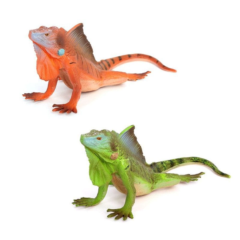 Estatuetas realistas de lagarto iguana de 6 cm, modelo de réptil de PVC para crianças