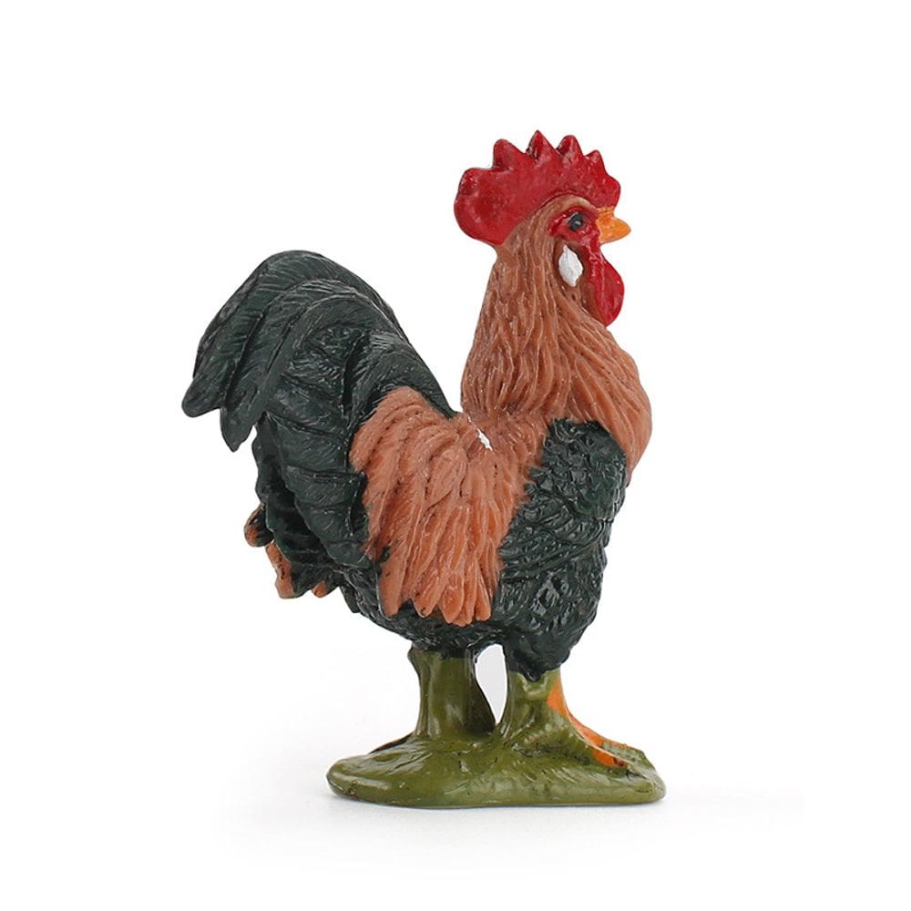 Estatueta de galo realista, modelo de animal de fazenda em PVC, 5,5 cm