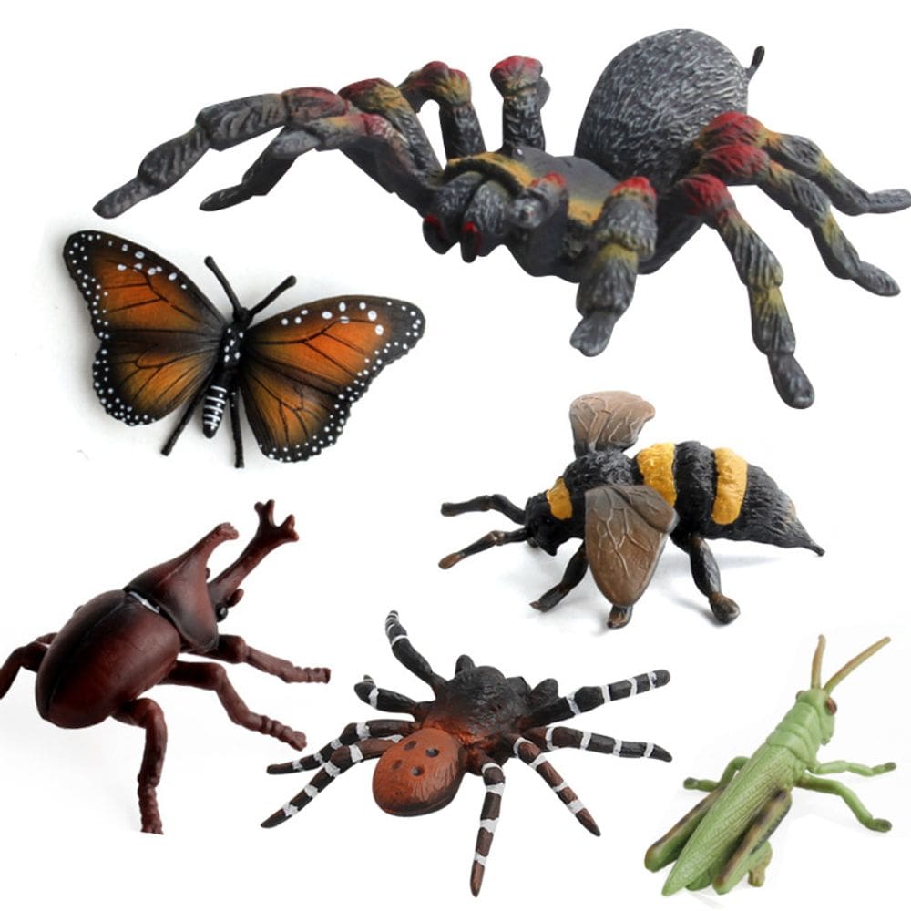 Conjunto de figuras de insetos, modelos realistas de PVC, 12 unidades para crianças