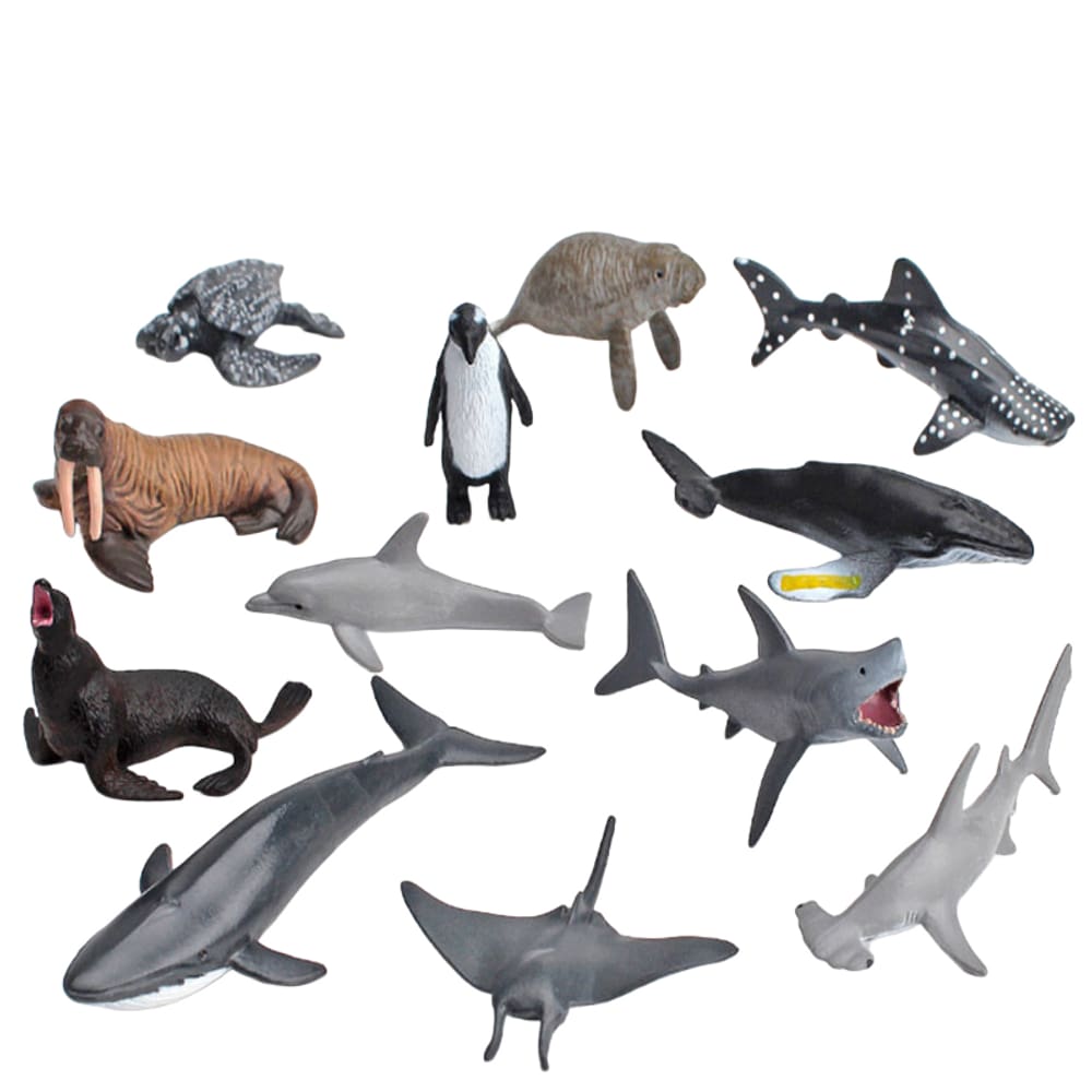 Conjunto de figuras de animais oceânicos, 12 peças de brinquedos realistas da vida marinha