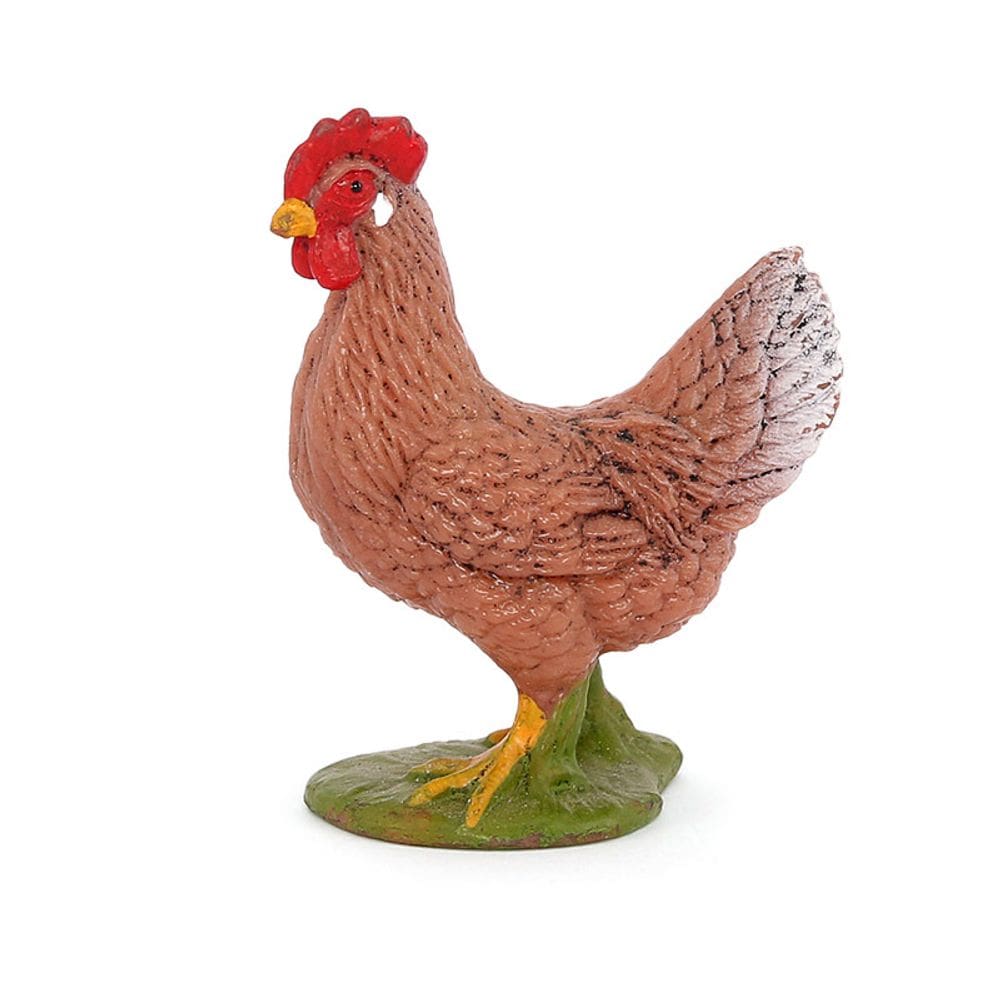 Estatueta realista de galinha em PVC, modelo de animal de fazenda de 4,7 cm