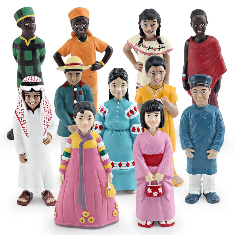 Conjunto de estatuetas Cultural Diversity, 11 peças de brinquedo educativo infantil em PVC