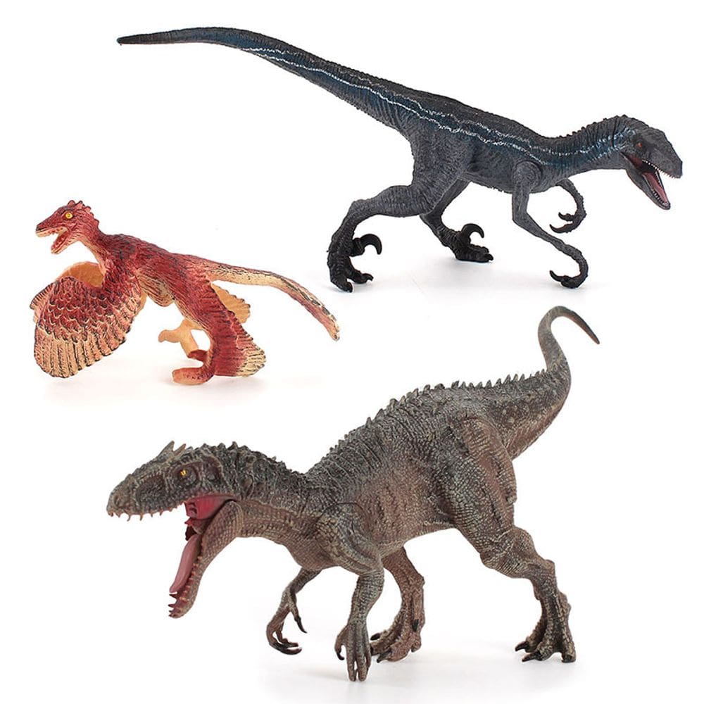 Conjunto de figuras de dinossauro Jurassic Realistic, 3 peças de brinquedos infantis de PVC