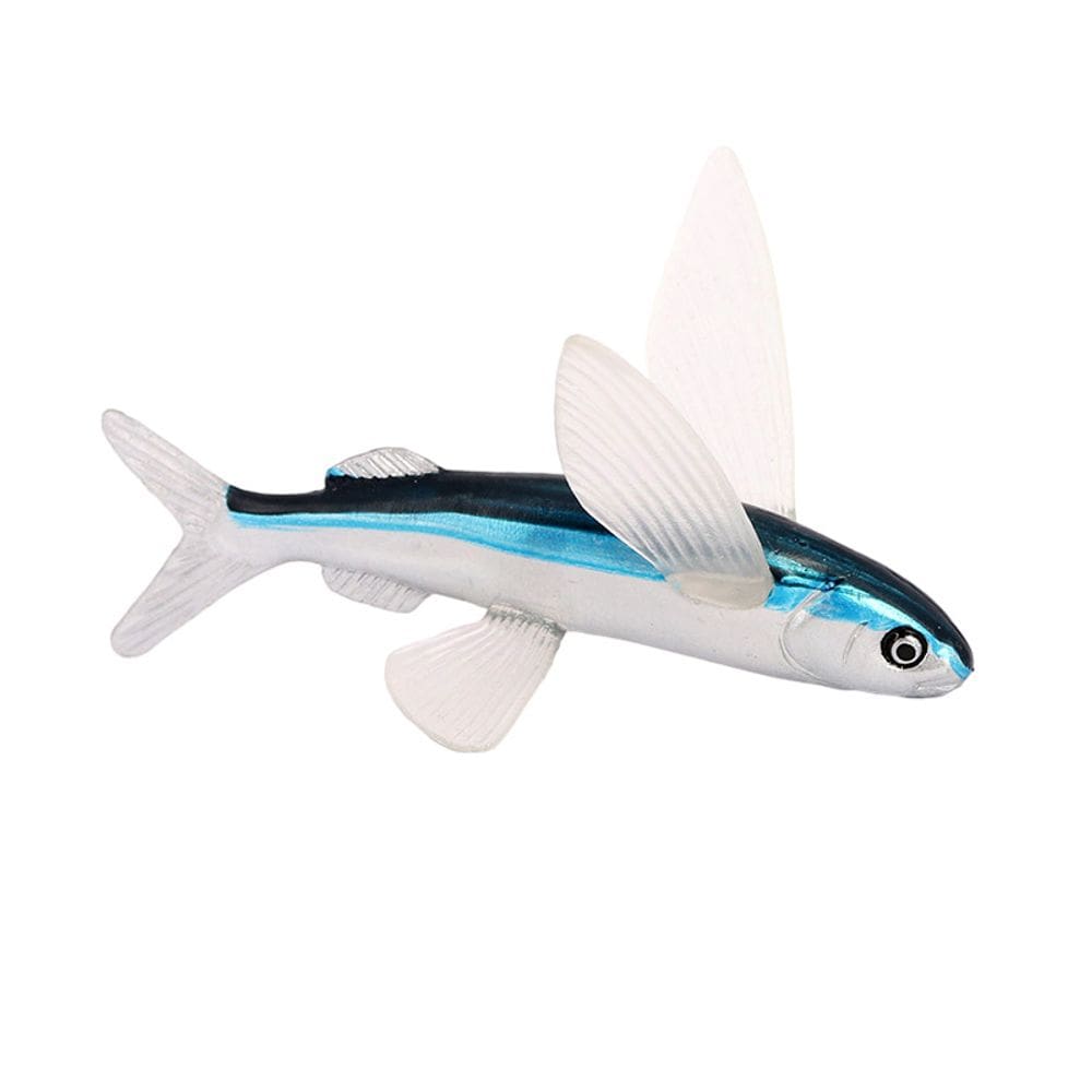 Estatueta realista de peixe voador, modelo de PVC para crianças de 9 cm
