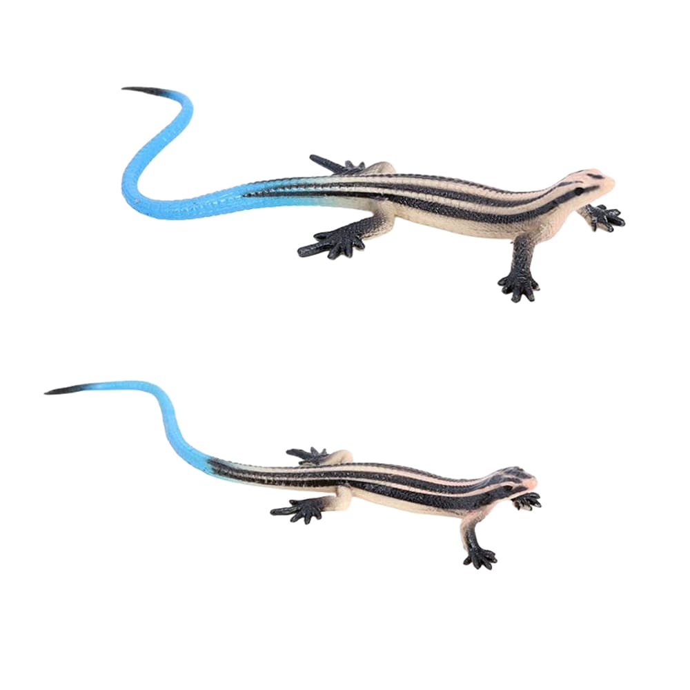 Conjunto de estatuetas realistas de lagarto azul, modelos de répteis em PVC para crianças