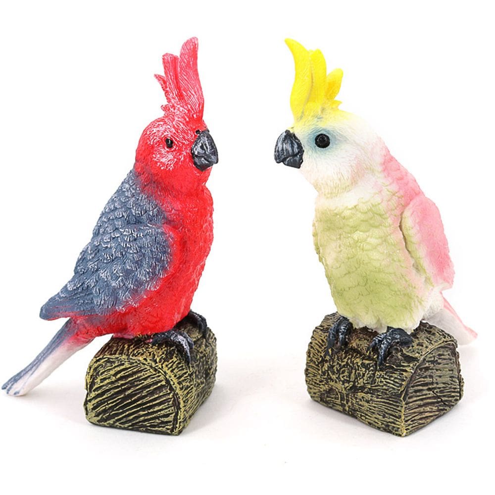 Conjunto de estatuetas Cockatoo PVC Parrot Models para crianças de 11,5 cm
