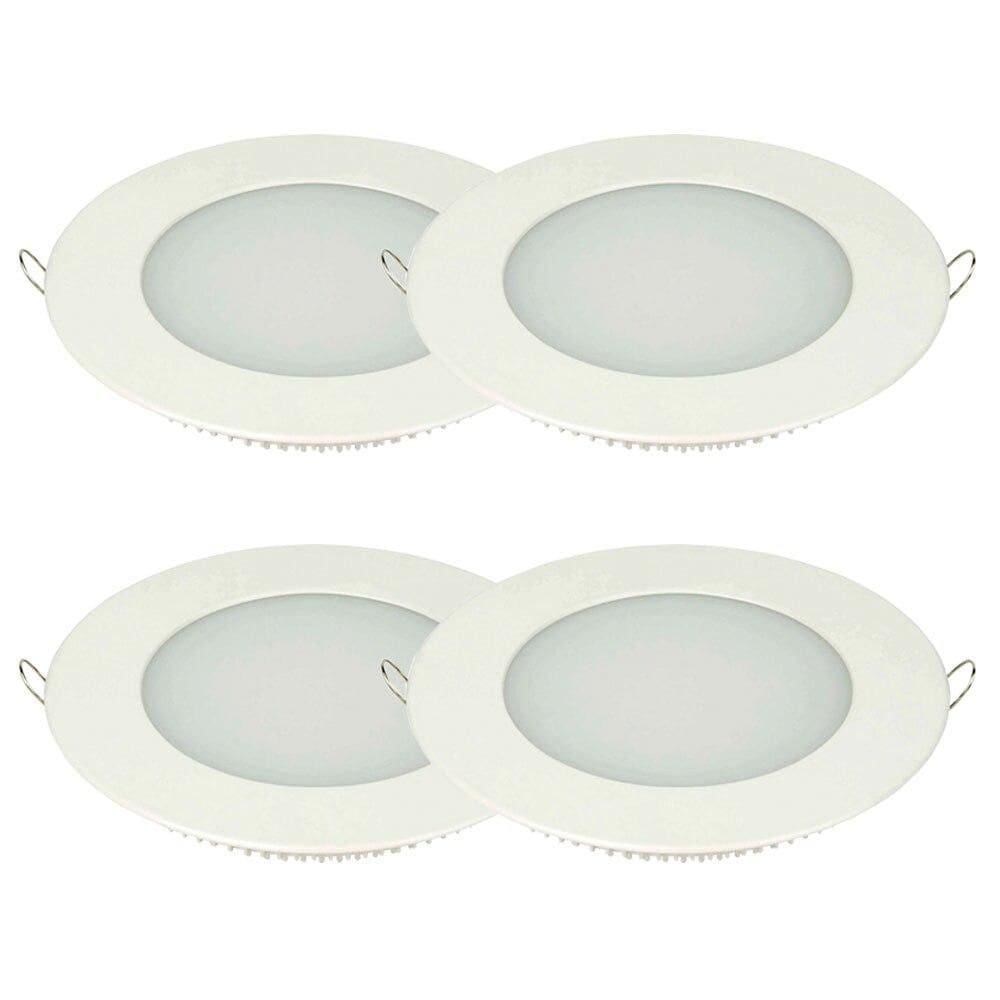 Kit 4 Painel Plafon LED de Embutir 9 cm Taschibra Redondo 3W, Luz Branca 6500K