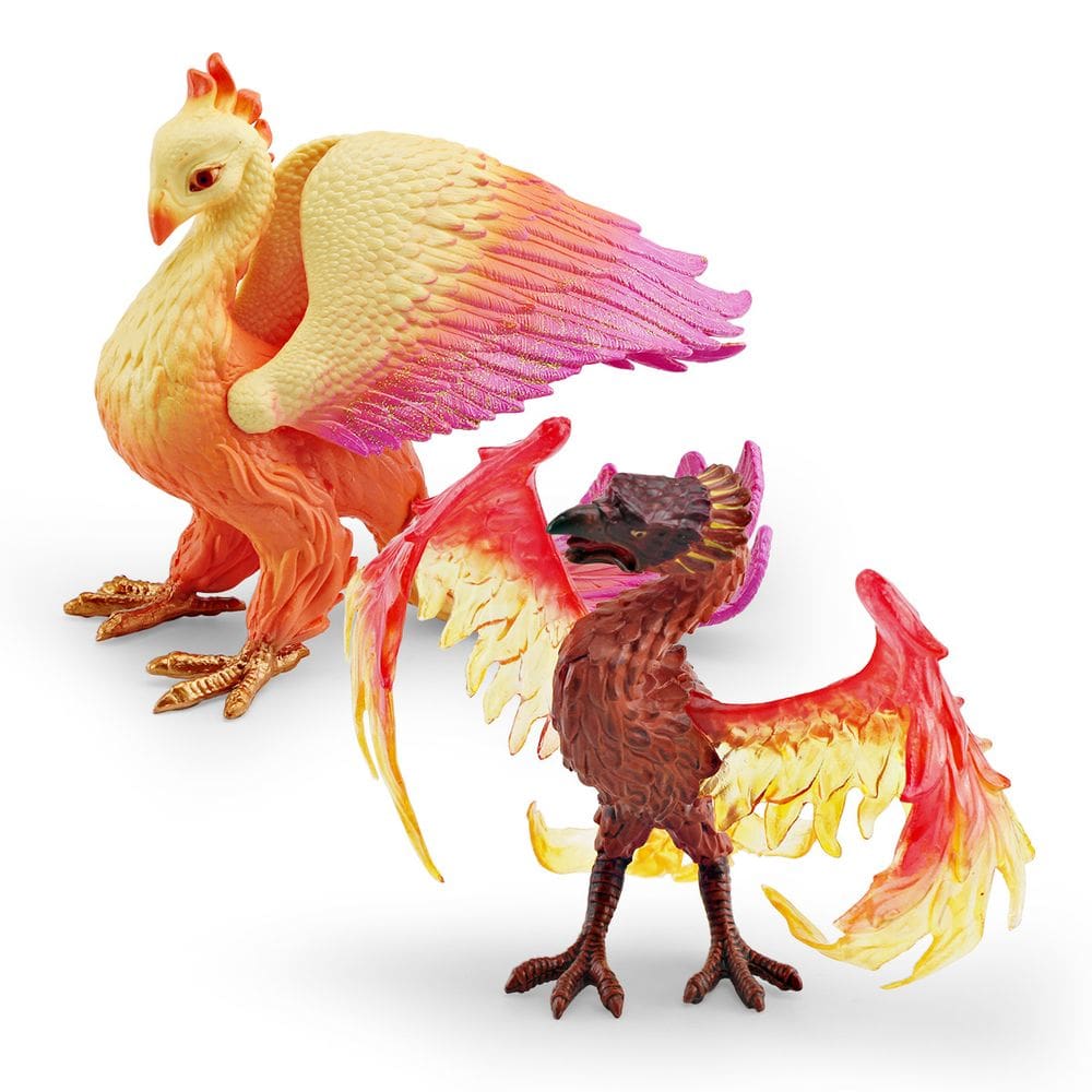 Conjunto de estatuetas Phoenix Mythical Bird Realistic Firebird x2