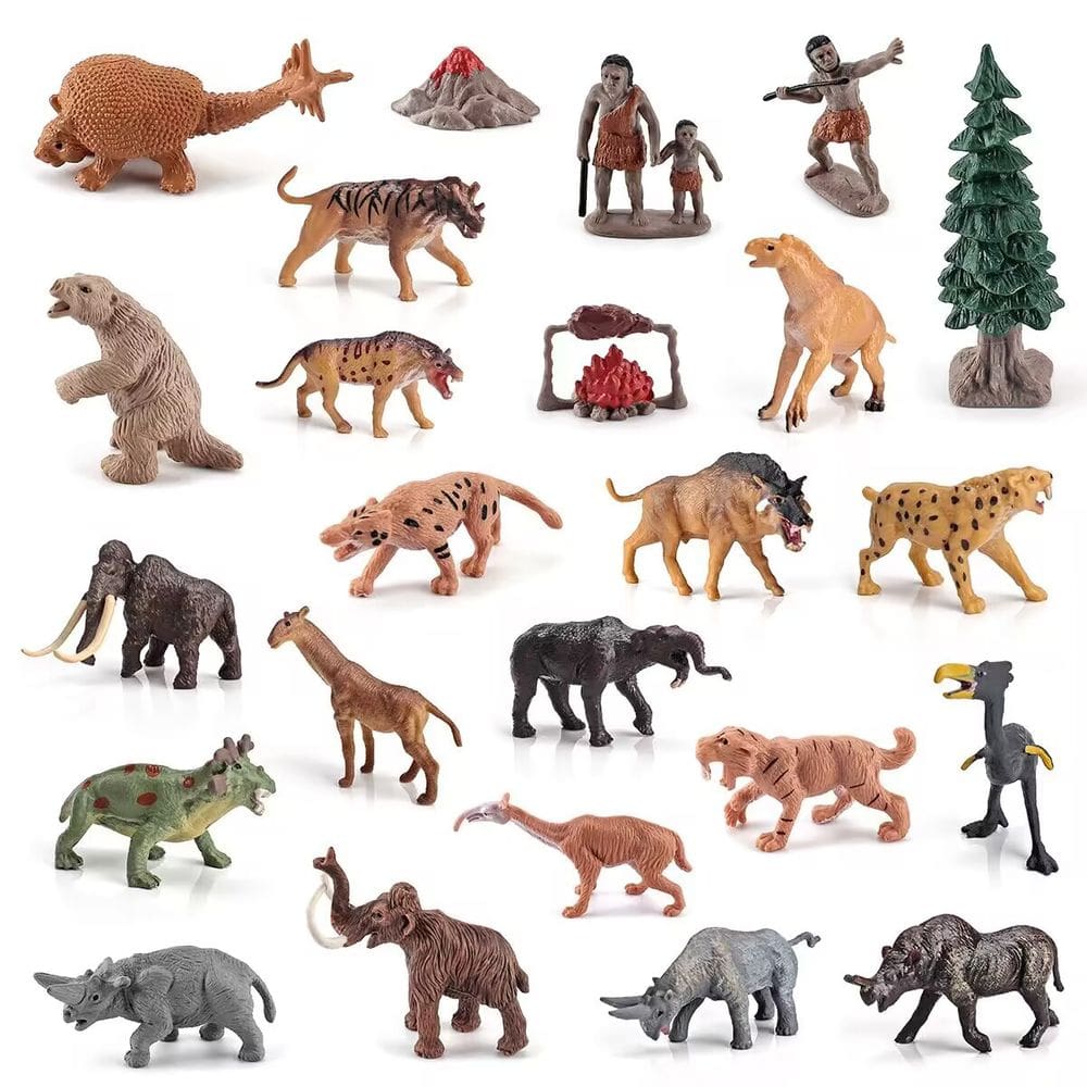 Conjunto de figuras de animais pré-históricos, 24 peças, conjunto de brinquedos de PVC para crianças