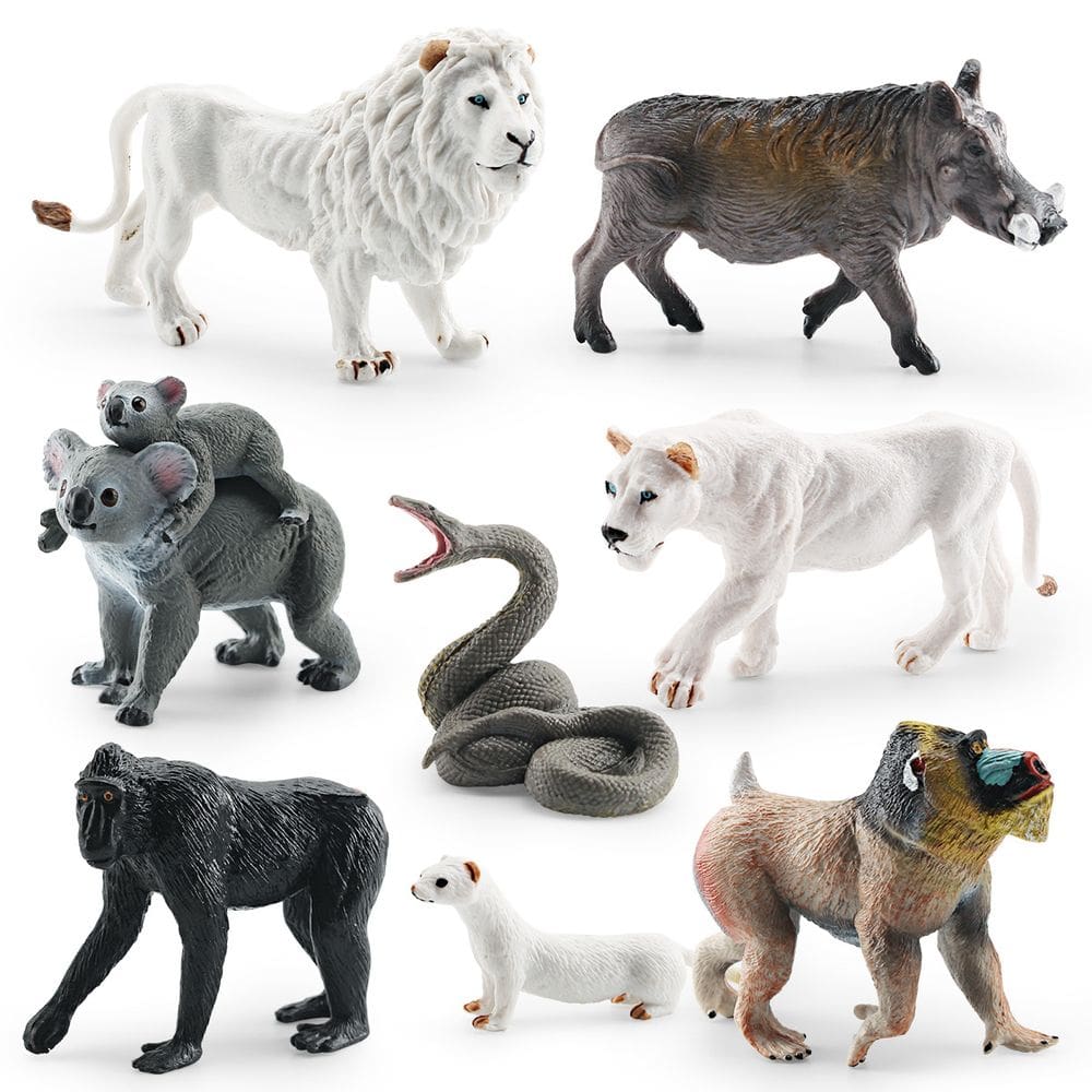 Conjunto de figuras de animais selvagens, 8 peças de brinquedos realistas de vida selvagem em PVC