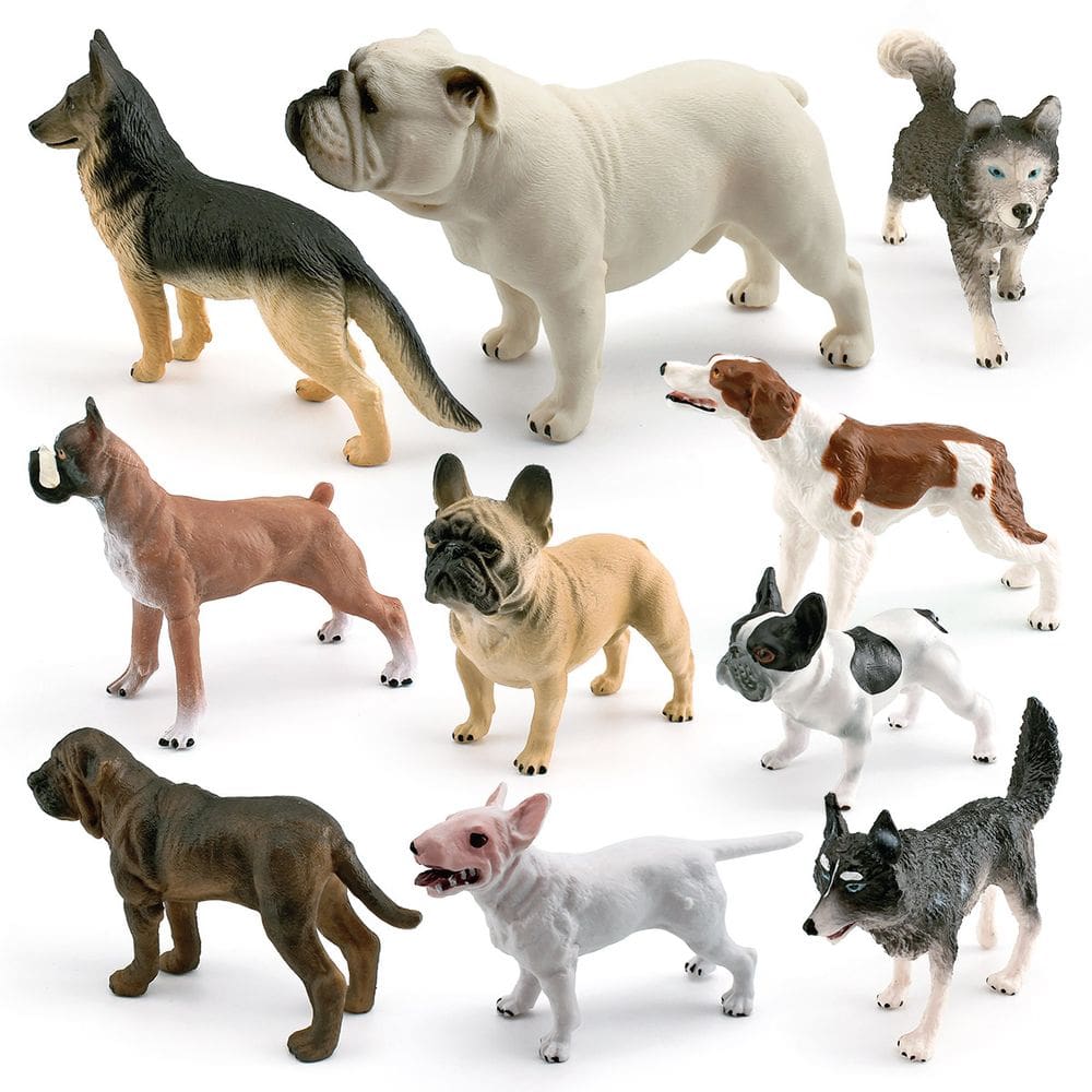 Conjunto de estatuetas Realistic Dog 10 peças de PVC Animal Kids Toy