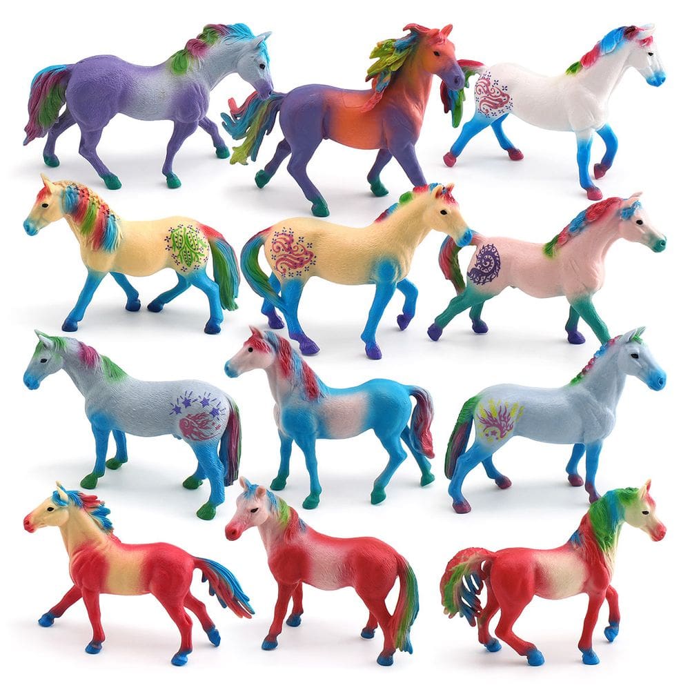 Conjunto de estatuetas Magical Unicorn, 12 peças de brinquedo educativo infantil em PVC