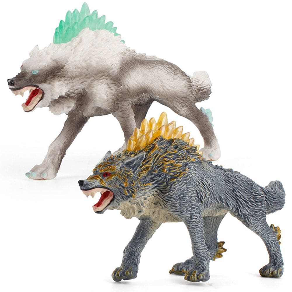 Conjunto de estatuetas Snow Wolf Mythical PVC 16 cm Howling Walking