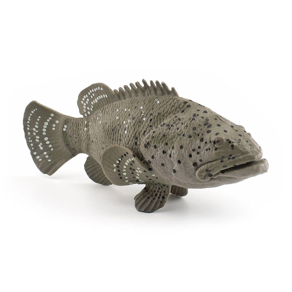 Estatueta de peixe, modelo realista de animal marinho em PVC, garoupa