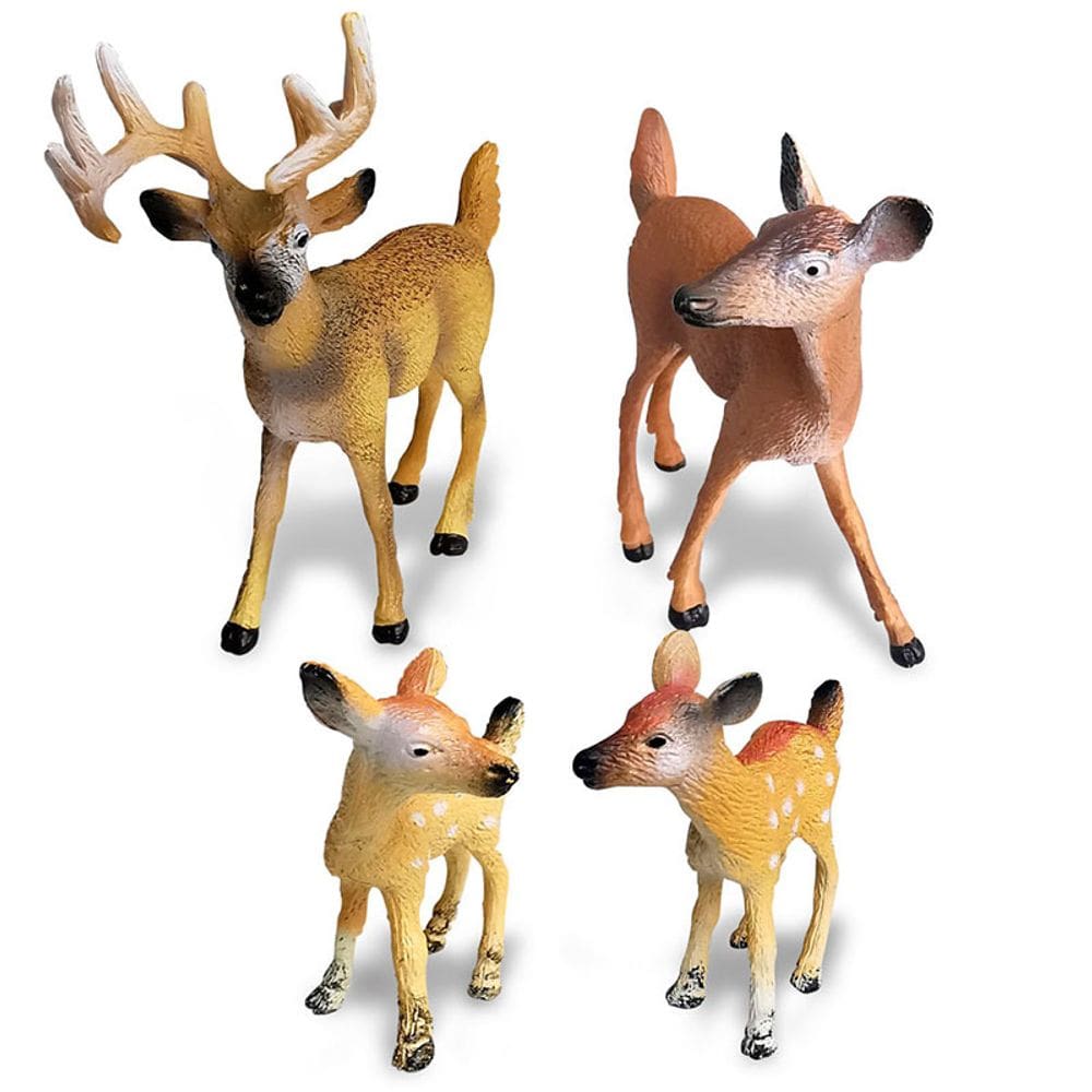 Conjunto de estatuetas White Tauiled Deer Family PVC Kids Educational