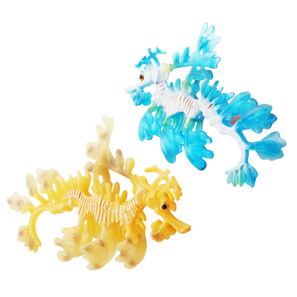 Conjunto de estatuetas realista de dragão marinho em PVC Ocean Life Animal x2