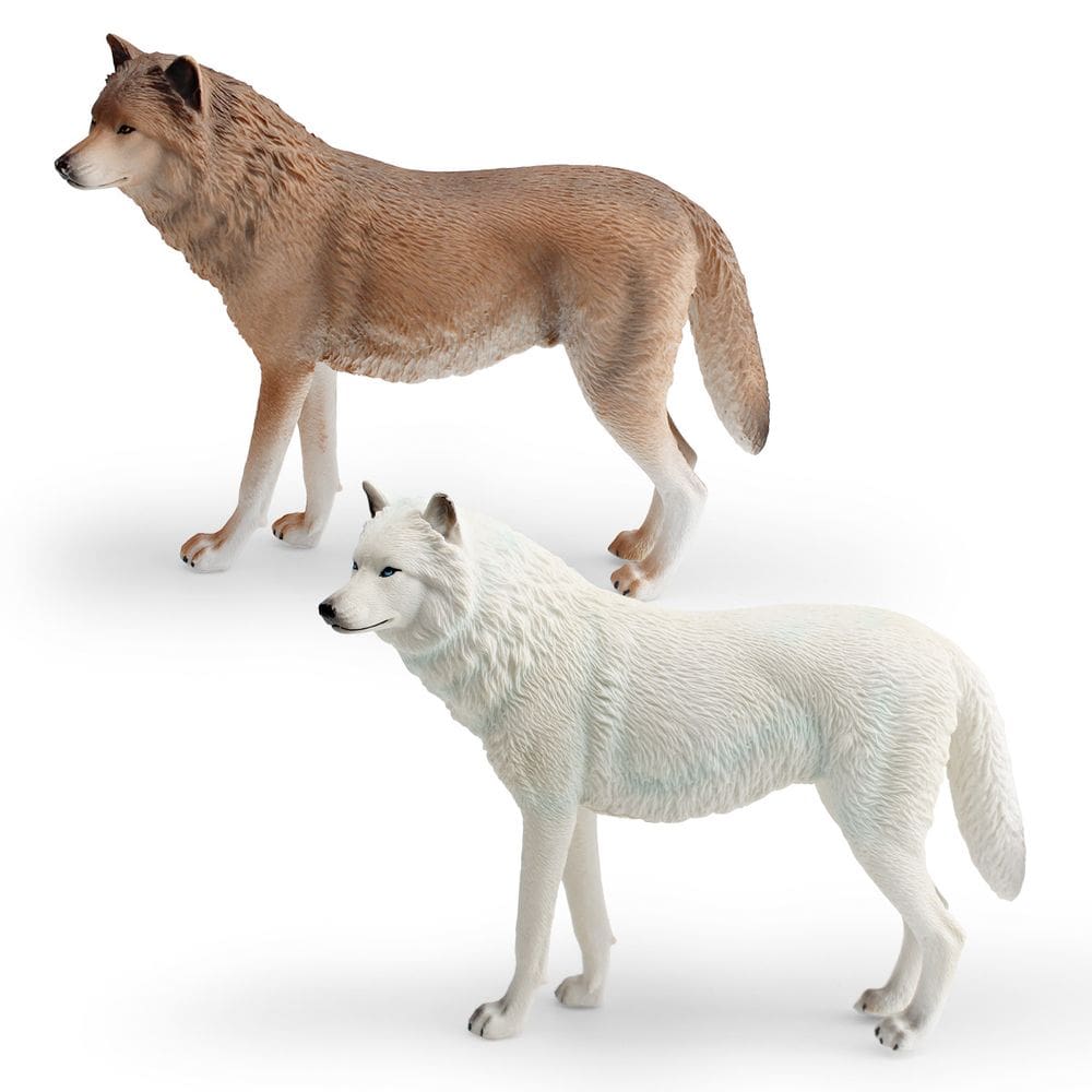 Conjunto de estatuetas realista Wild Wolf, 3 peças, PVC, plástico, crianças