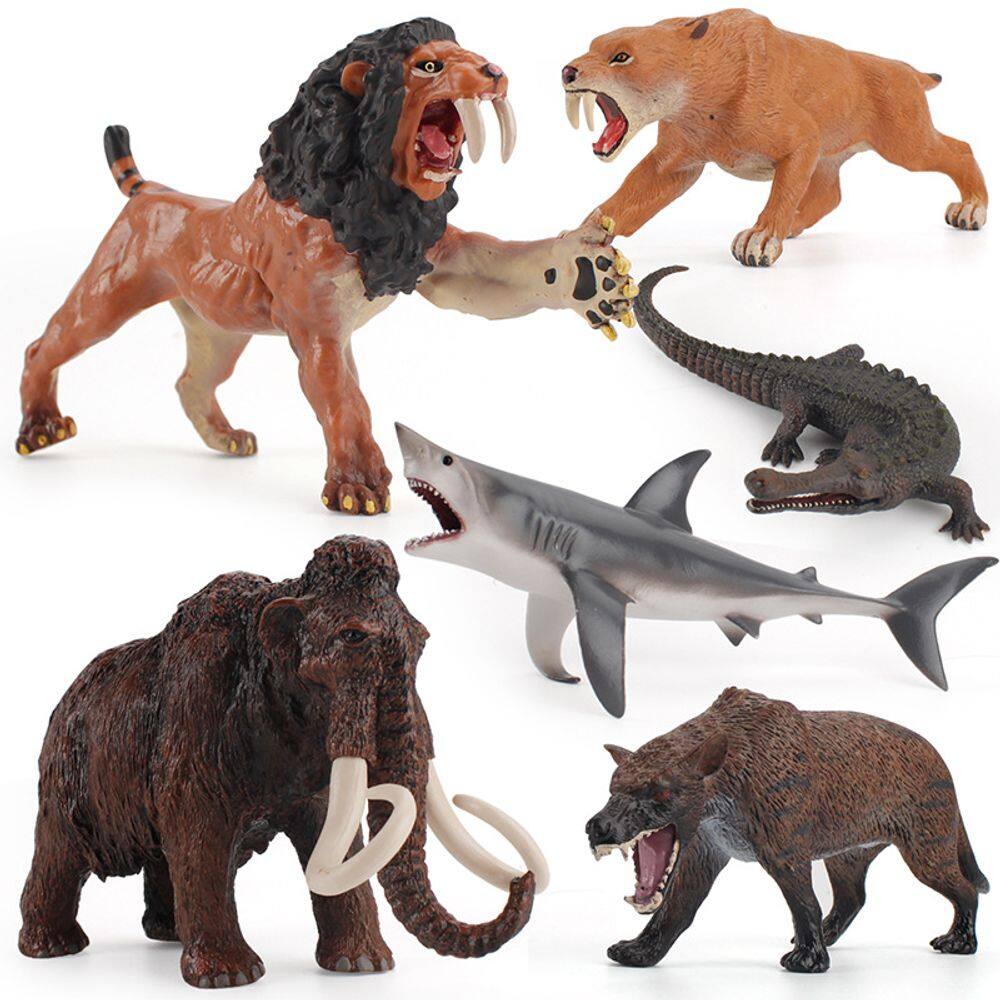 Conjunto de estatuetas de animais pré-históricos, 6 peças de PVC para crianças e educação