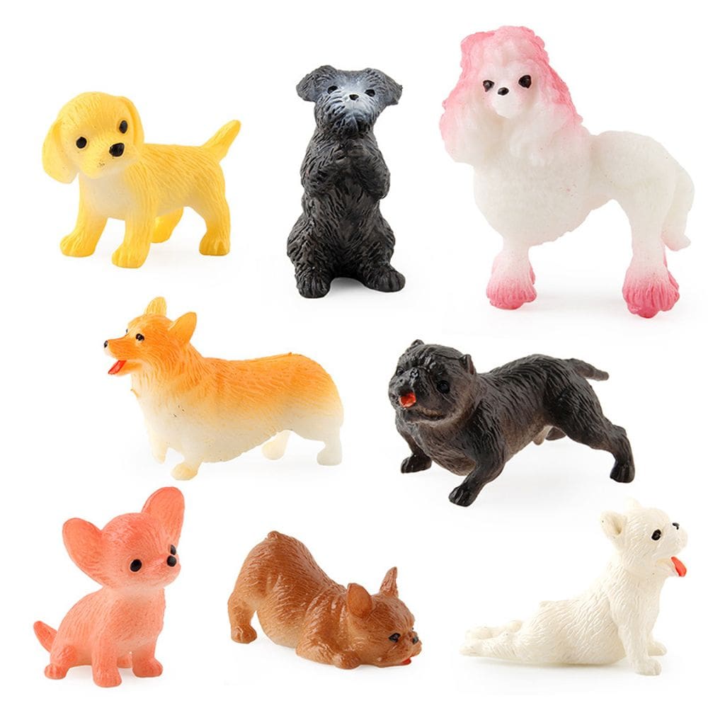Conjunto de estatuetas de cães realistas em miniatura, 8 unidades para crianças e colecionadores