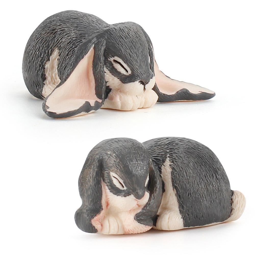 Conjunto de bonecos realista, angorá, coelho, PVC, decoração de casa para crianças, 2 unidades