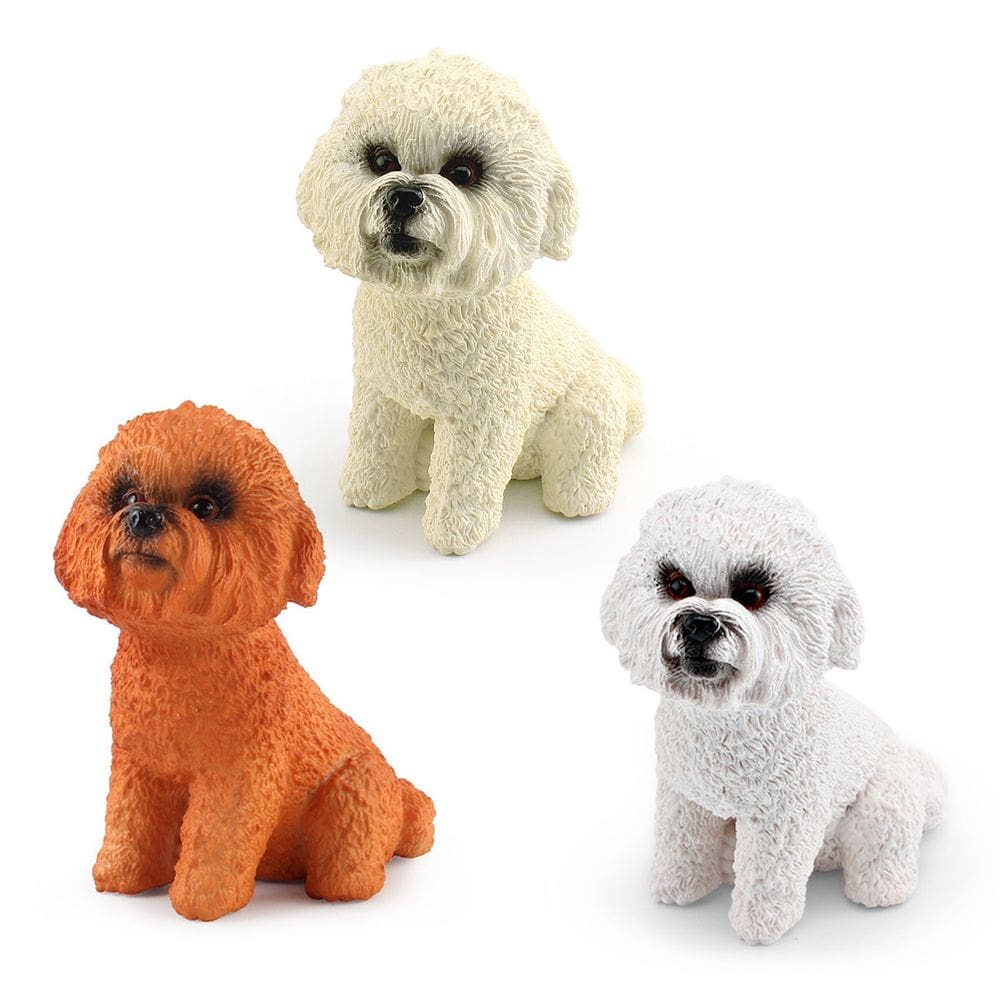Estatueta realista de cachorro de pelúcia em PVC modelo animal Poodle 10,5 cm