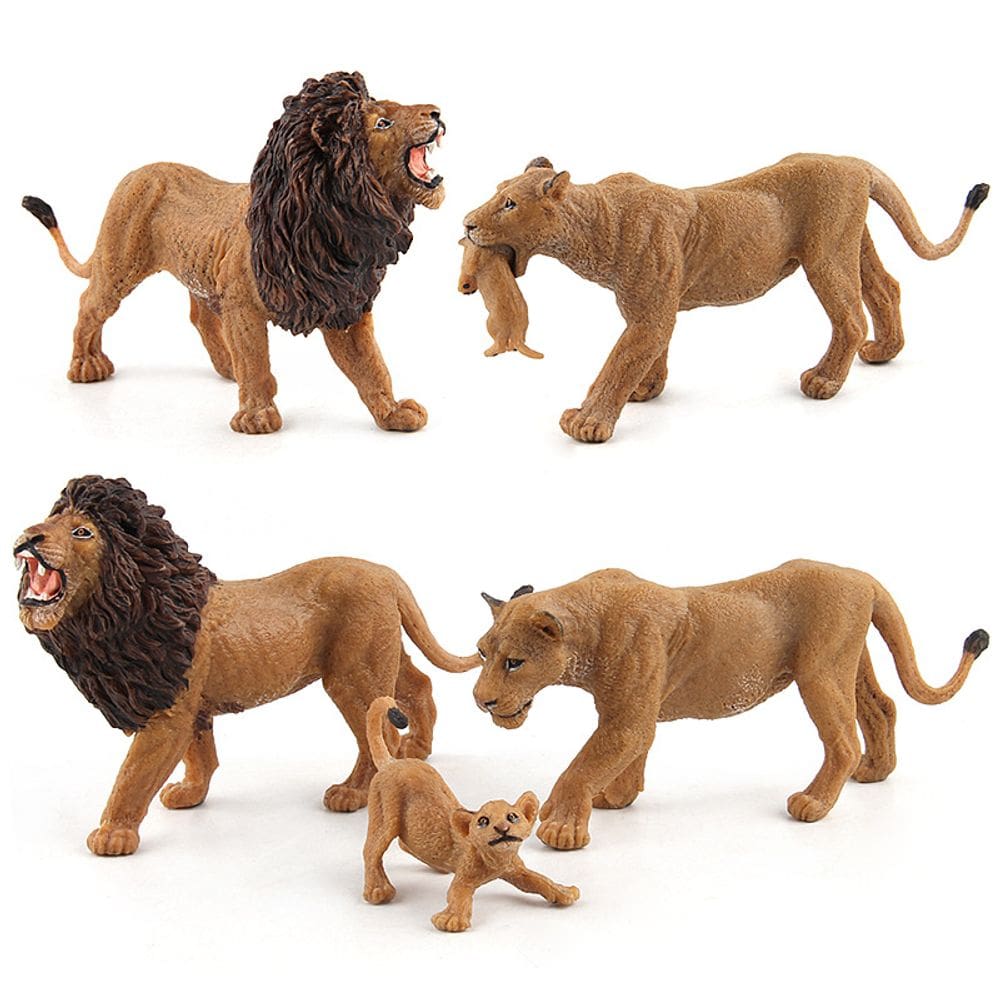 Conjunto de bonecos Lion Family Realistic Animal PVC Kids 3+ Years