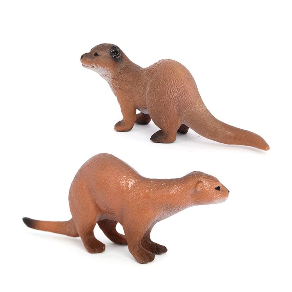 Conjunto de bonecos realista, lontra, PVC, mamífero oceânico, decoração infantil, 2 unidades