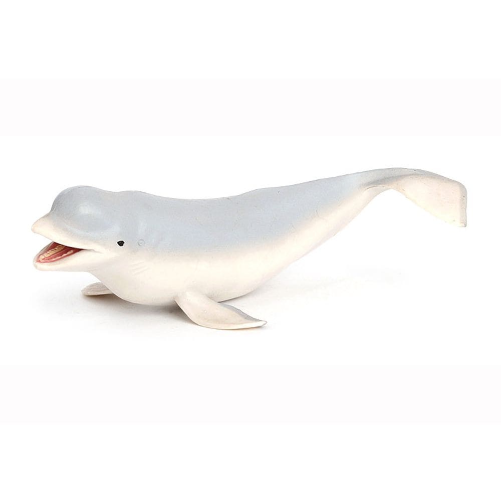 Estatueta de baleia beluga, modelo realista de animal oceânico em PVC
