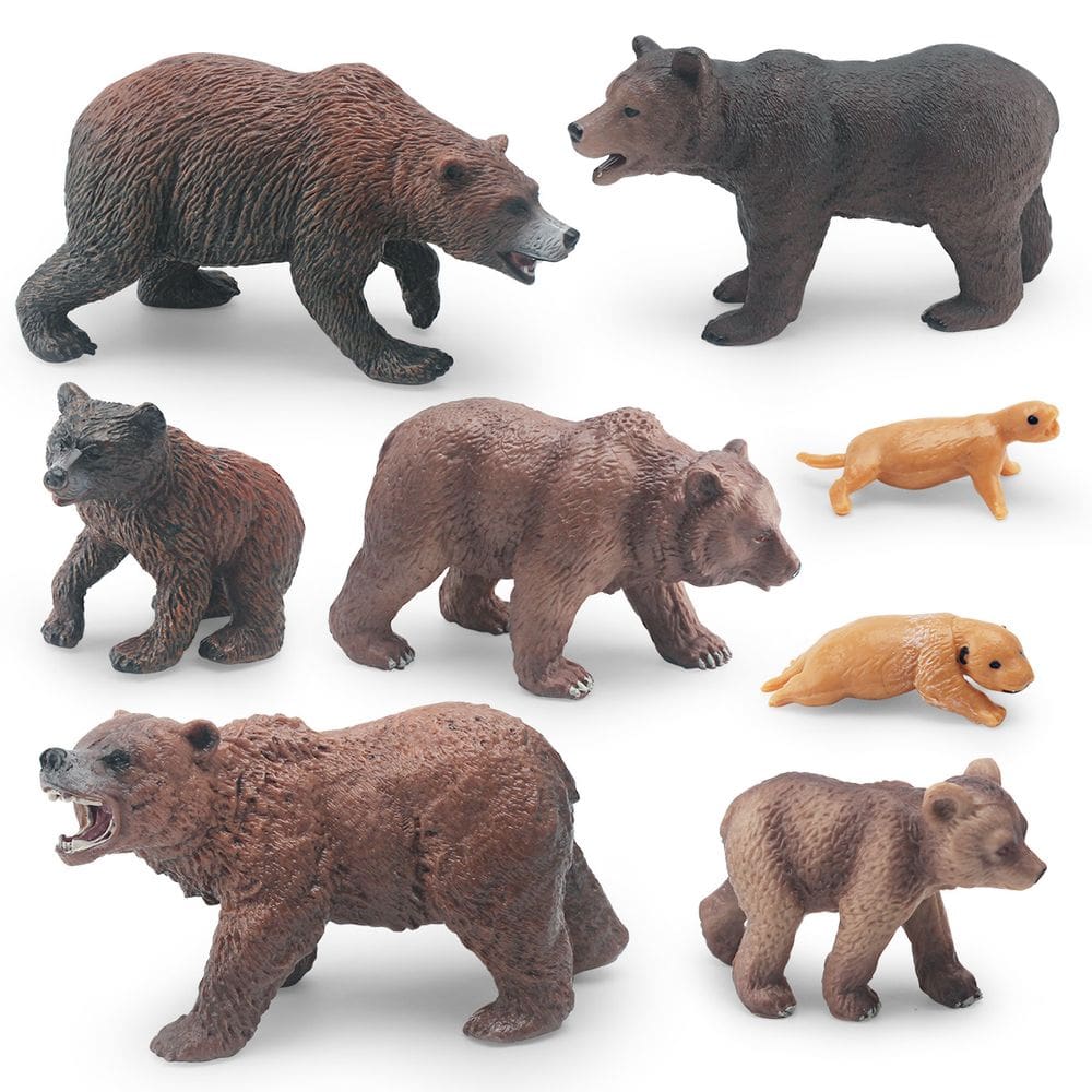 Conjunto de bonecos Wild Forest Animal, 16 peças de PVC, urso preto asiático