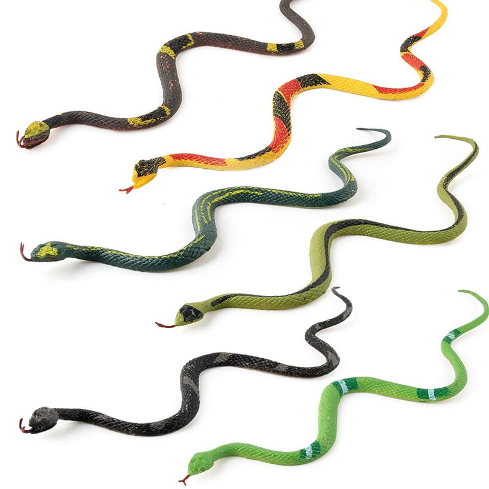 Conjunto realista de bonecos de cobra, réptil de selva de PVC, 6 unidades para crianças