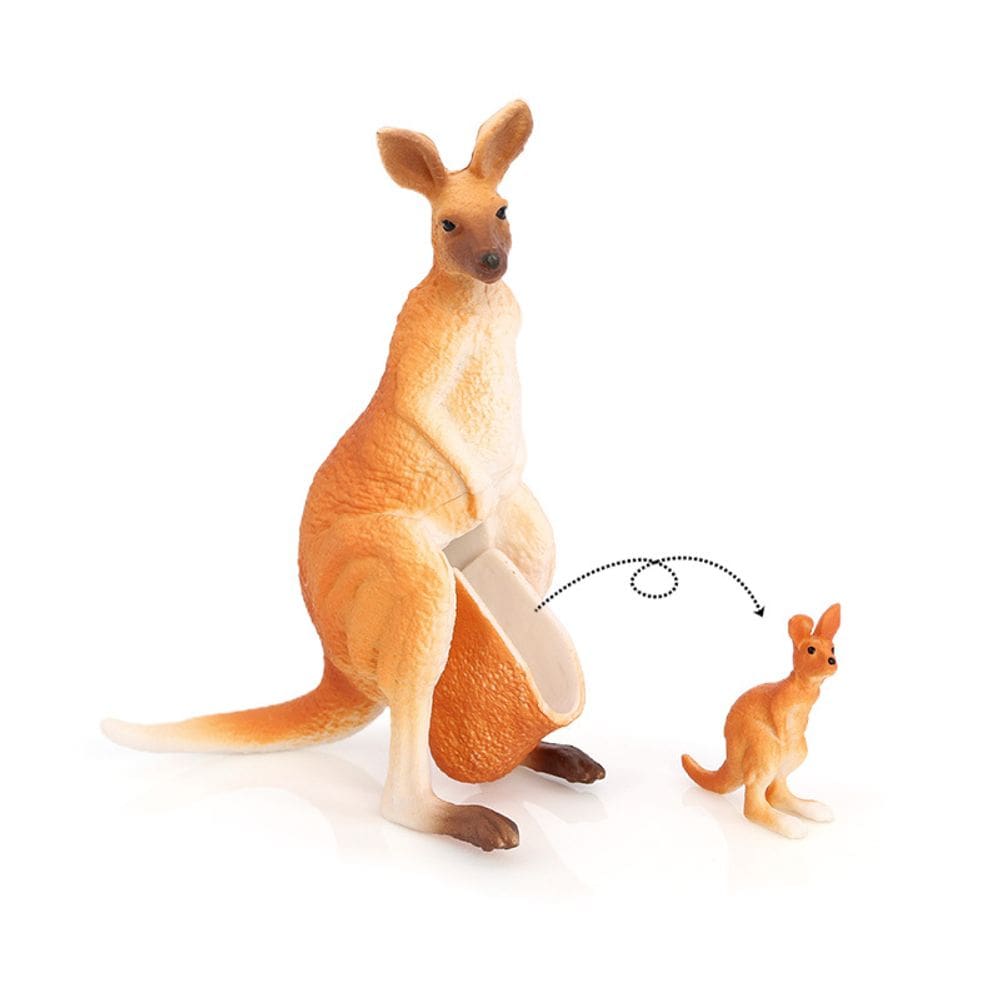 Estatueta realista de canguru para mãe e bebê em PVC de 11 cm