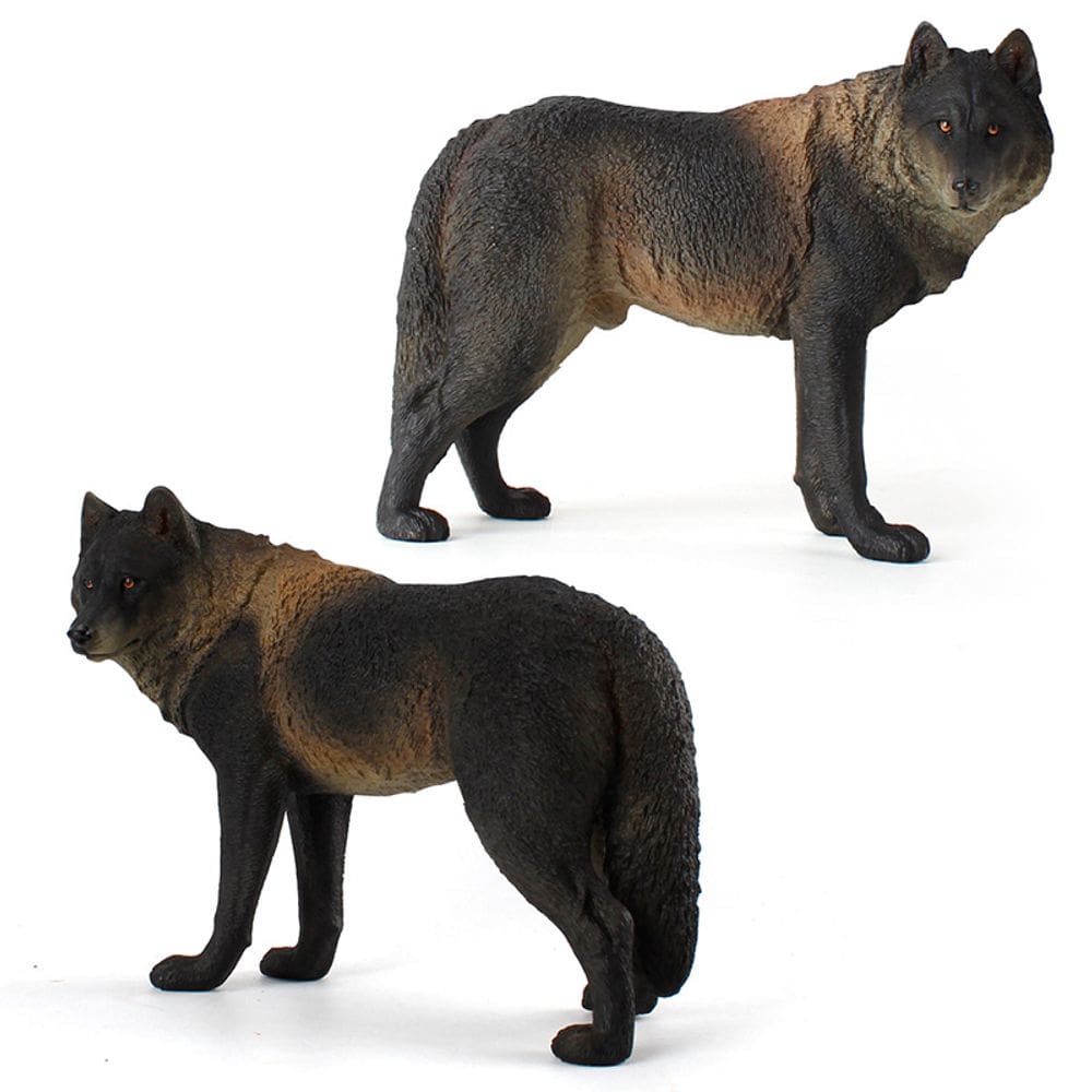 Conjunto de estatuetas de PVC realista Wolf Howling & Standing, 2 unidades