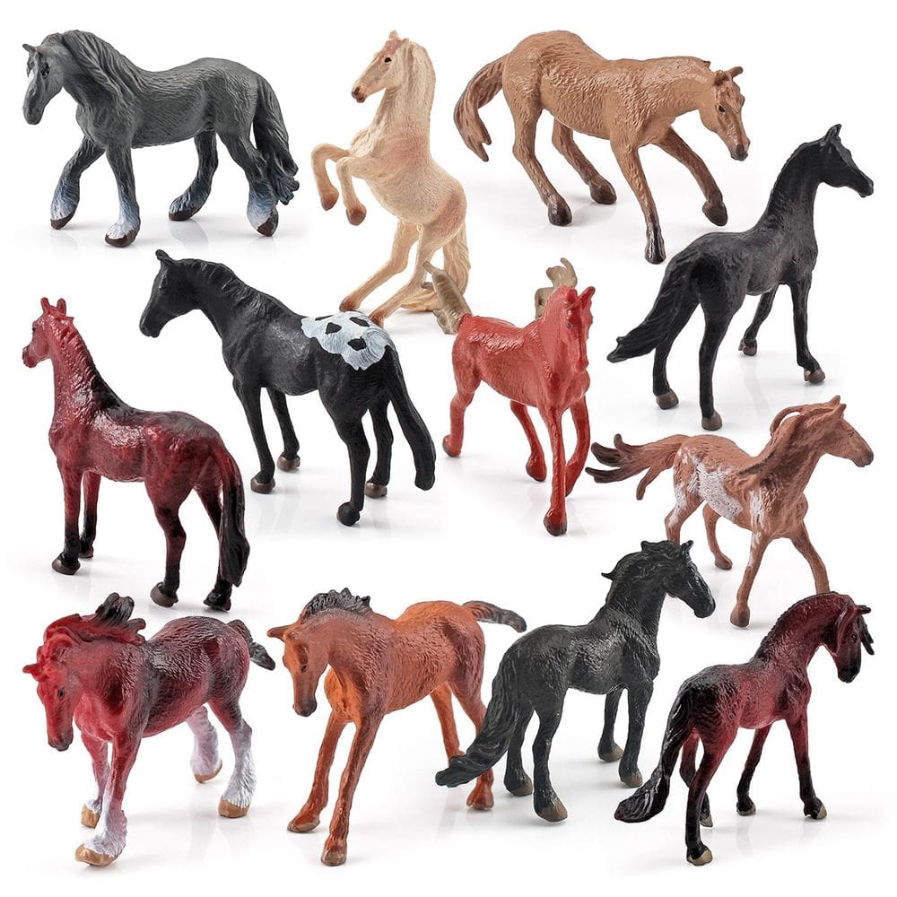 Conjunto de estatuetas de cavalos em miniatura mundialmente famoso, 12 unidades para crianças a partir de 3 anos