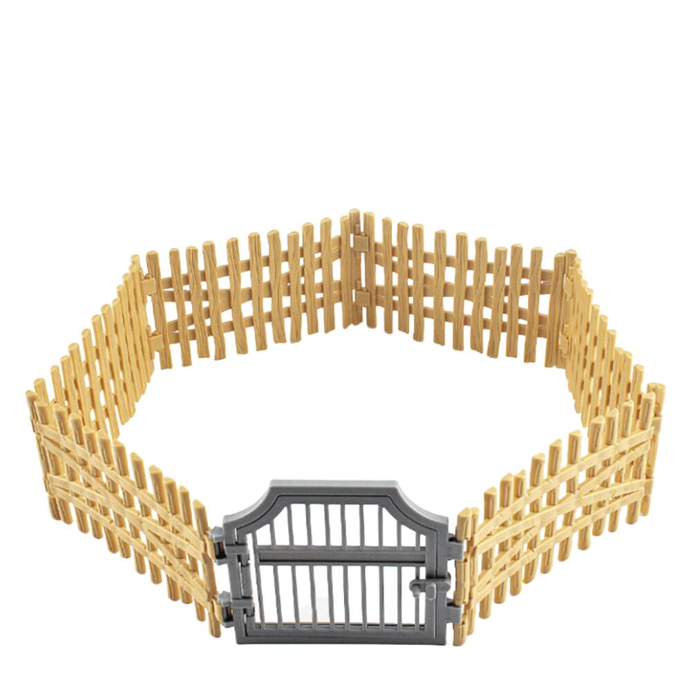 Conjunto de brinquedos Farm Fence, pátio realista em miniatura de PVC com portão