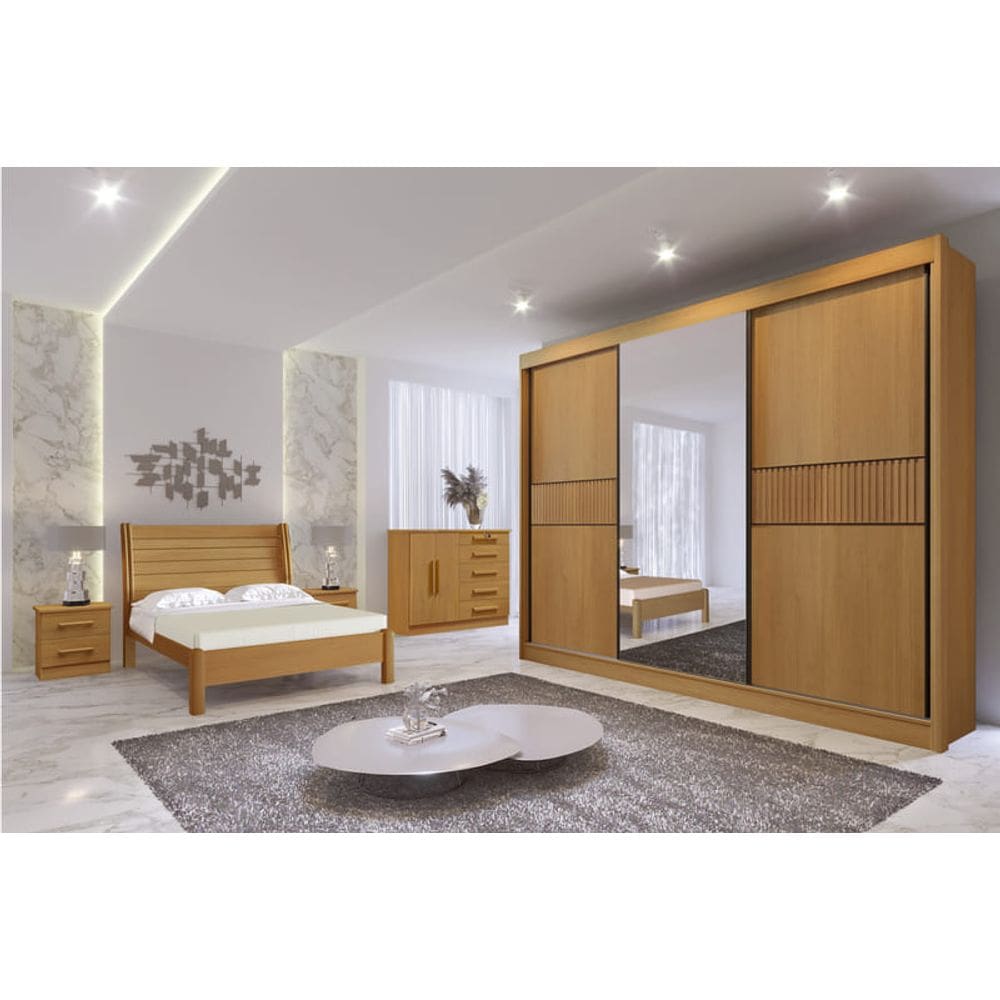 Guarda Roupa Casal Esp 3 Portas 6 Gav Los Angeles Rip D`Doro